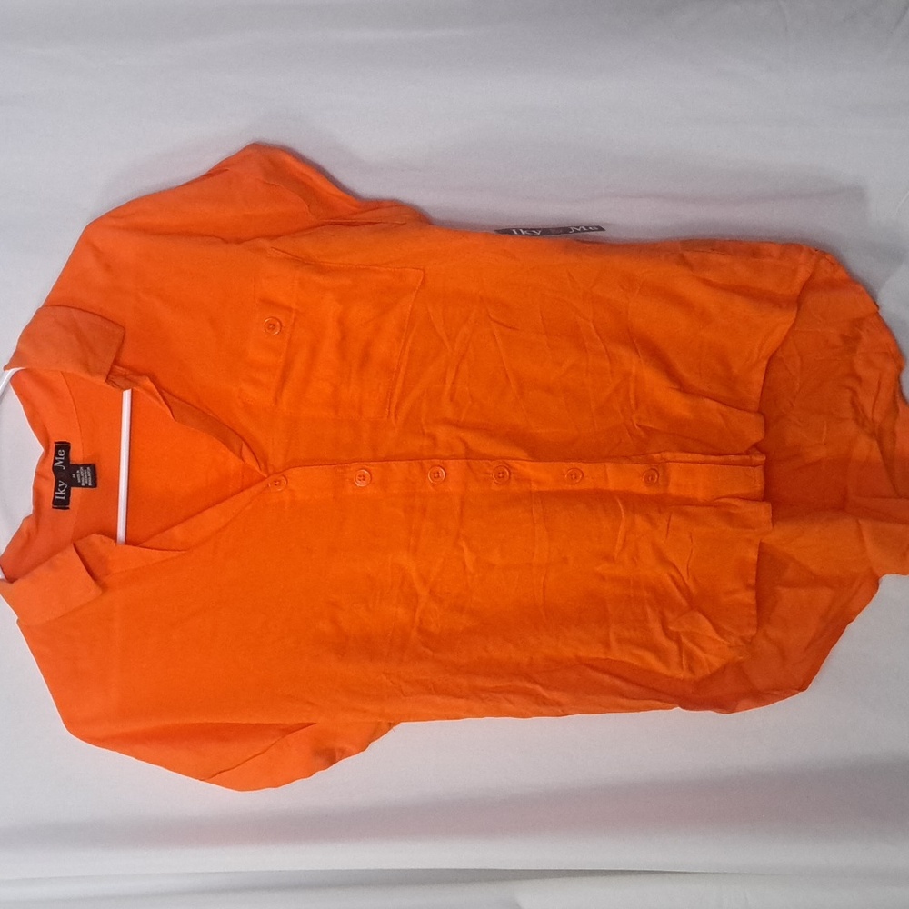 NWT Iky & Me Orange Button-Up Blouse